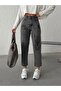 Bacak Lazer Yirtik Kar Snow Black Mom Jeans - 2