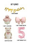 Pink Teddy Bear Themed 5Th Birthday Foil Balloon Set Party Decoration - 2