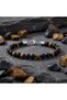 Adjustable Steel Chain Bracelet with Tiger's Eye and Onyx Natural Stones 31832B10D2 - 3