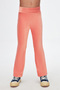 Dark Salmon Corded Fabric Velvet Flared Trousers - 2
