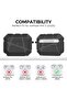 AirPods Pro 3 Armor Case – Hard Protective Cover with Safety Lock & Hidden Stand- Green - 2