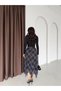 Black Plaid Asymmetrical Chiffon Skirt - 5