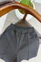 Women's Anthracite Ribbed Detailed Pocketed Scuba Pants - 7
