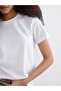 White Crew Neck Women's T-Shirt - 3