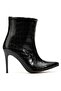 Zri̇n-4803 Premium Black Crocodile Pointed Toe Thin Heel Daily Women's Boots - 5