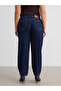 Navy Blue Plus Size Straight Fit Women's Jeans - 4