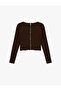Pile Detailed Long Sleeve Cotton Slim Fit Boat Neck T-Shirt - 4