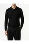 Italian Style S Slim Fit Polo Neck Knitwear Sweater Black T14487