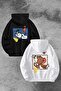 Liyadaco Dear Couple Combination Tom and Jerry Kiss Printed Hooded Sweatshirt-Valentine's Day Gift