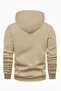 Men's Beige Patternless Plain Hooded Sweatshirt - 2