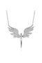 Silver Color Necklace – White Stone with Color Michael Angel Wings – Zircon Detail, Suitable for Daily Use - 2
