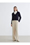 Navy Blue V-Neck Self-Patterned Women's Knitwear Cardigan - 2