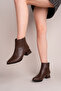 501 Women's Bitter Brown Plain Daily Boots with Stylish and Comfortable Silver Detail - 3