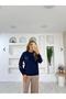 Modal Textured Embroidered Crew Neck Sweatshirt - 3