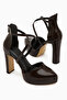 Naomi Brown Belted Platform Heeled Women's Shoes - 6