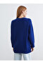 Lcw Modest Blue Crew Neck Oversized Women's Knitwear Tunic - 4