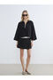 Black Striped Oversize Women's Shirt - 2