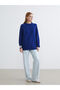 Lcw Modest Blue Crew Neck Oversized Women's Knitwear Tunic - 2