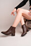 501 Women's Bitter Brown Plain Daily Boots with Stylish and Comfortable Silver Detail - 4