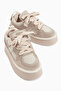 Estela Beige Suede Thick Sole Casual Sneaker Shoes