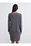 Alita City Lcw Dream Gray Combed Cotton Patterned Long Sleeve Women's Nightgown with a Difference - 4