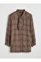 Lcw Modest Scarf Collar Plaid Women's Shirt Tunic - 5