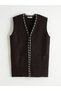 Vizyon New Season V-Neck Patterned Women's Knitwear Vest - 5