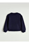 Navy blue floral knit sweater and pants set for girls - 5