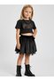 Girl's Velvet Tutu Skirt with Bow Detail - 4