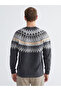 Crew Neck Patterned Men's Knitwear Sweater - 4