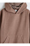 Beige Hooded Boy's Thick Sweatshirt - 4