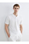 Ecru Polo Neck Men's T-Shirt from Plus-Store