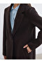 Two Mt Shop Quality Lcw Vision Brown Jacket Collar Women's Cashmere Coat - 4