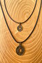 2Pcs Bohemian Style Unisex Adjustable Black Faux Leather Necklace
