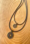 2Pcs Bohemian Style Unisex Adjustable Black Faux Leather Necklace - 2