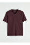 Create Your Style with Uzg Store Plum V-Neck Combed Cotton Men's T-Shirt - 5