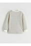 Lcw Kids Anthracite Crew Neck Striped Boys' Sweatshirt W5Km29Z1 - 3