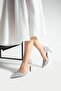 Silver Lace Detailed Women's Heel Shoes [7] cm - 2