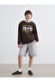 Brown Snoopy Printed Oversized Women's Thick Sweatshirt (S6) - 2