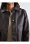 Nevavm Shirt Collar Women's Leather Look Jacket with a Difference - 6
