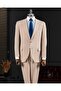Italian Style S Slim Fit 4 Drop Jacket Pants Suit Beige T14325