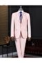 Italian Style S Slim Fit Jacket Pants Suit Pink T15151