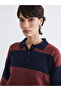Nevavm Women's Striped Polo Collar Knit Sweater with a Difference - 3