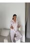 Digital Ribbon and Flower Printed Pajama Set with Buckle
