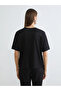 Black Crew Neck Oversize Women's T-Shirt - 4