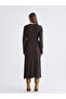 Crew Neck Belted Knit Dress - 4