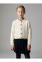 Ecru knitted cardigan for girls