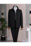 Italian Style S Slim Fit Jacket Pants Sportswear Men's Suit Black T14644