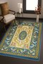 Mosso Beige Blue Themed Classic Floral Patterned Woven Base Modern Decorative Carpet Mosso2129 - 2