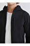 Men's Black Standard Fit Hooded Coat - 3